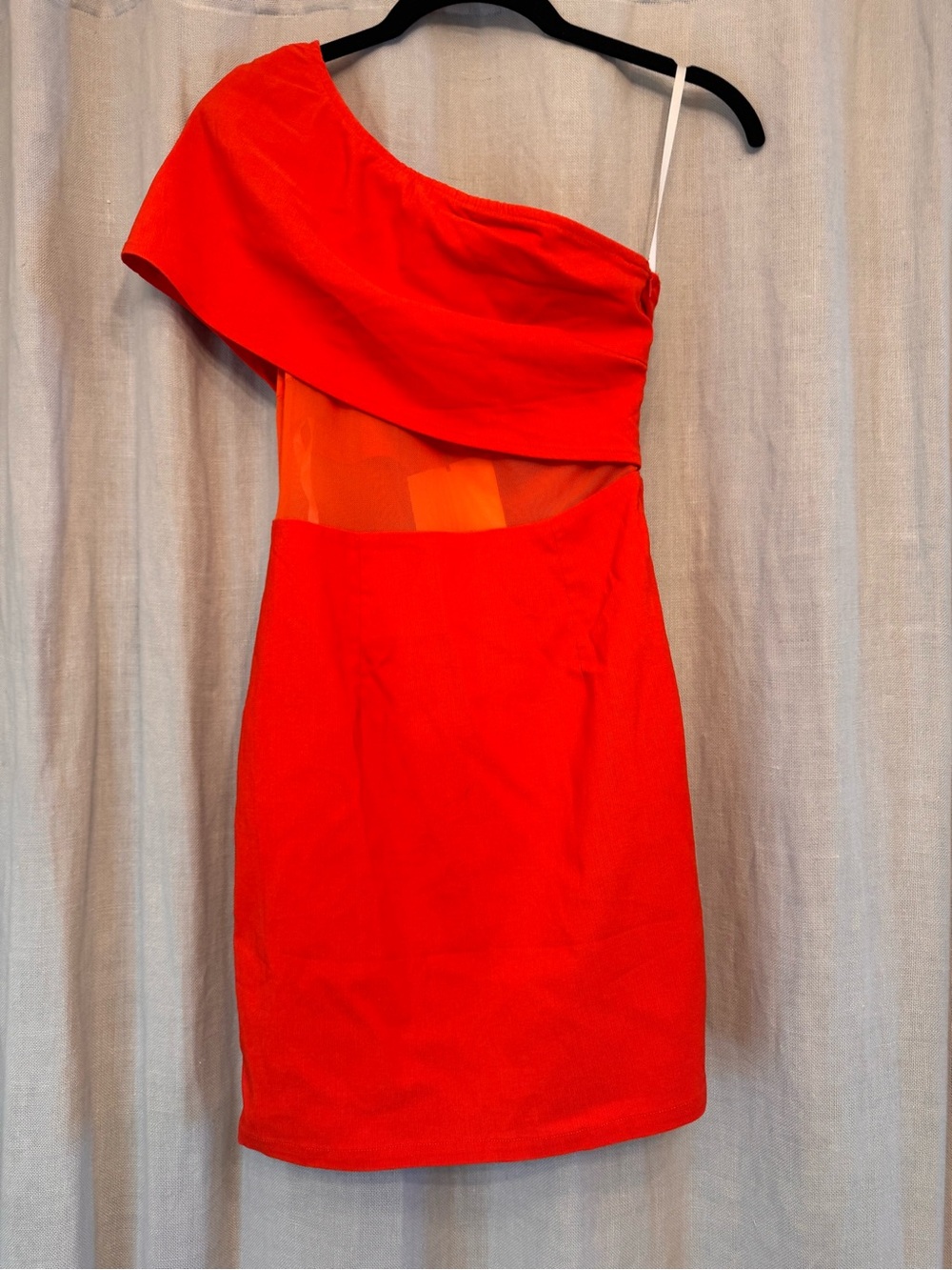 NWT superdown Danielle Red One Shoulder Cutout Mini Dress XS